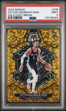 2023 Panini Mosaic Victor Wembanyama Gold Fast Break #9/10 True Prizm PSA 9 MINT