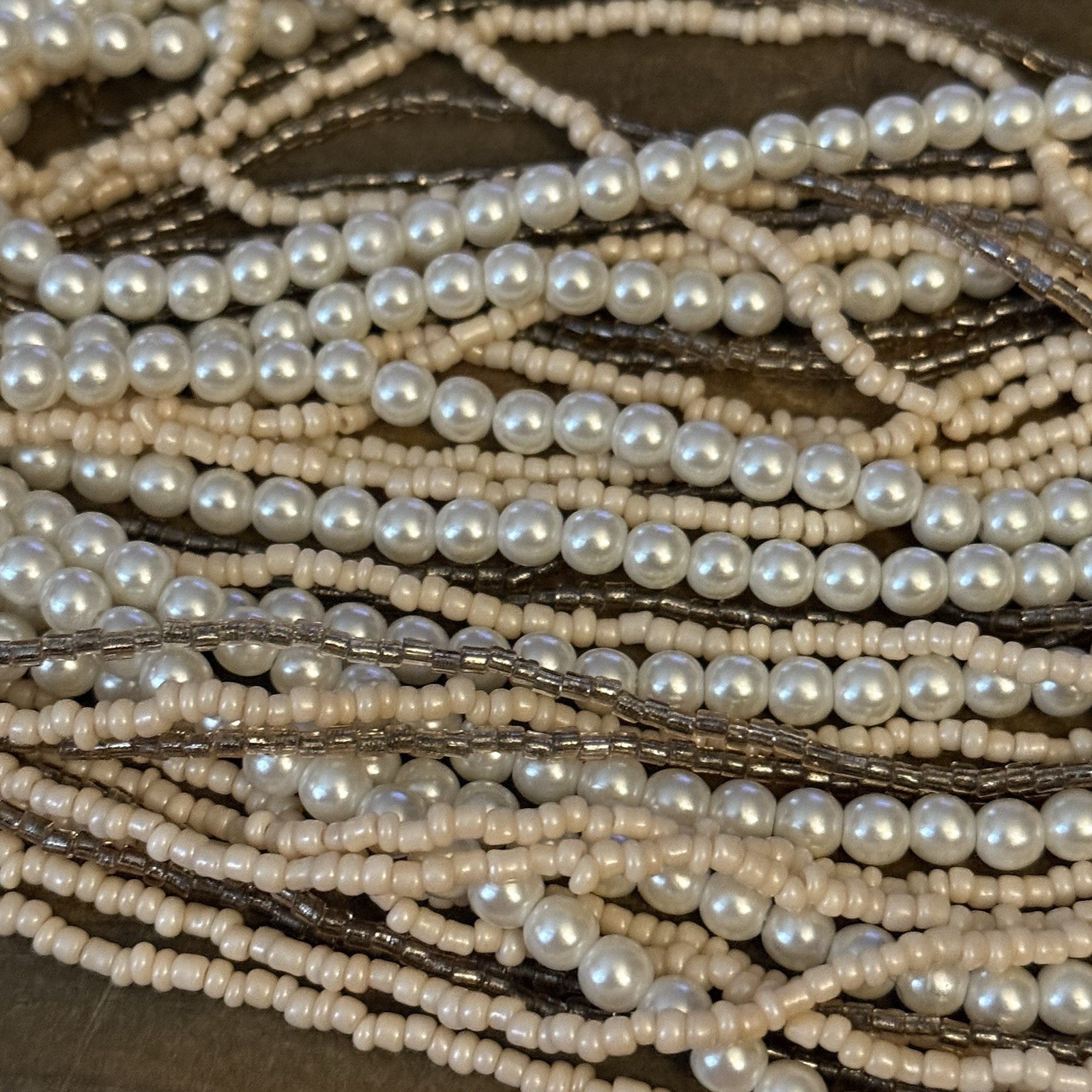 Long elegant layered multi strand mixed bead and … - image 3