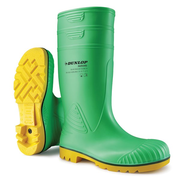 Dunlop Acifort Hazguard Full Safety Wellingtons Green Size 9