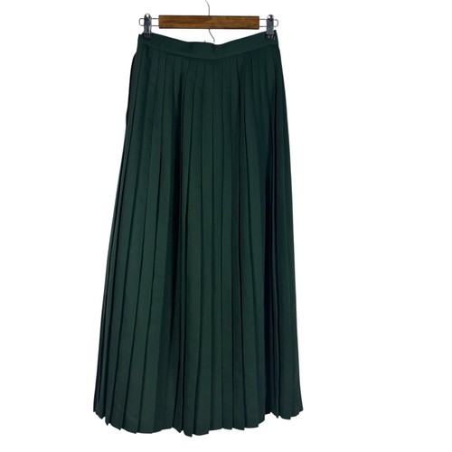 Laura Ashley Damen-Maxirock grün Plissee bescheidene Wollmischung Größe 6 neu mit Etikett - Bild 2 von 6