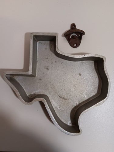 Teglia da forno a forma di Texas Heritage Garden Museum 1969 alluminio pressofuso 11"X11" apri TX - Foto 8 di 8
