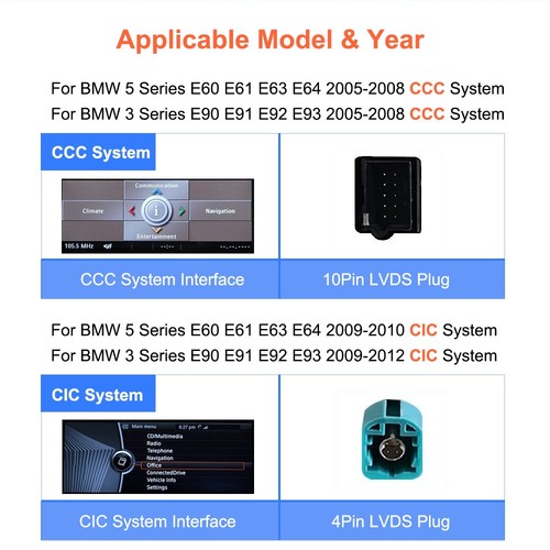 8.8" Wireless Carplay Android Auto Touchscreen For BMW E90 E91 E92 E60 E61 CIC - Picture 4 of 22