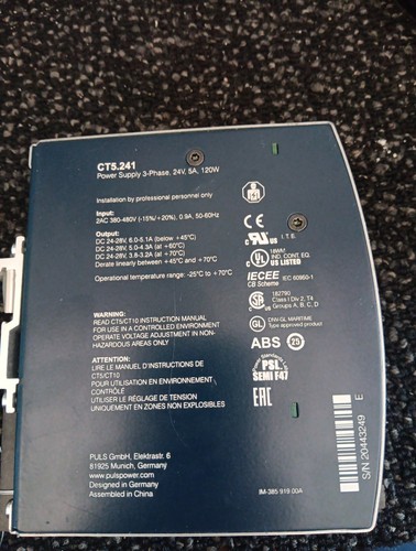 Puls Dimension CT5.241 Power Supply 24VDC Open Box Free Shipping M87 - Picture 2 of 4