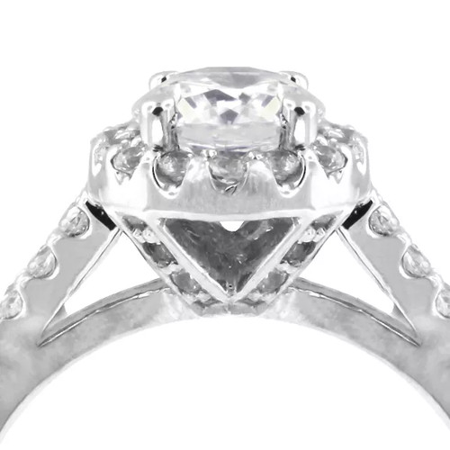 18K Gold Seitenstein Verlobungsring Halo 2,10 ct runder Lab-gezüchteter Diamant E SI1 - Bild 15 von 21