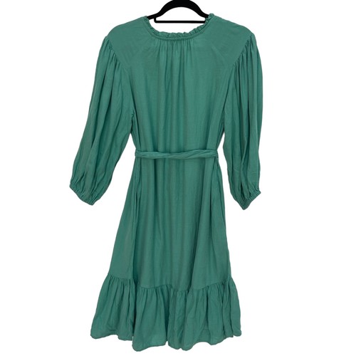 Vestido Knox Rose Talla XS Manga Globo En Niveles Manga Larga Cinturón Cuello en V Como Nuevo - Imagen 5 de 7