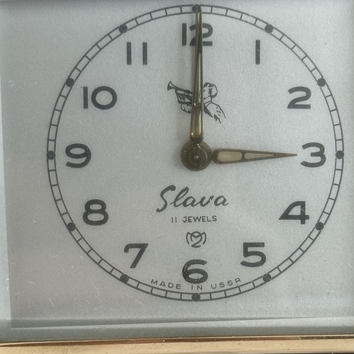 Vintage alarm clock Slava mechanical wind up clock, soviet USSR 11 Jewels - Picture 2 of 10