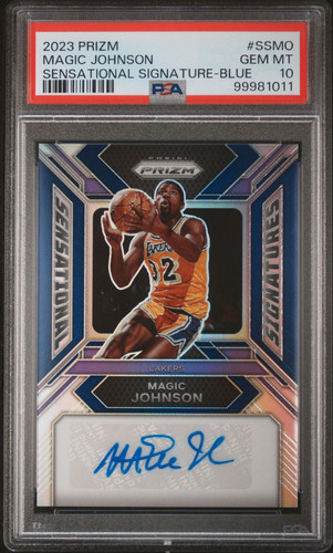 2023-24 Panini Prizm #SS-MO Magic Johnson Sensational Signatures Blue PSA 10 /49 - Picture 1 of 2