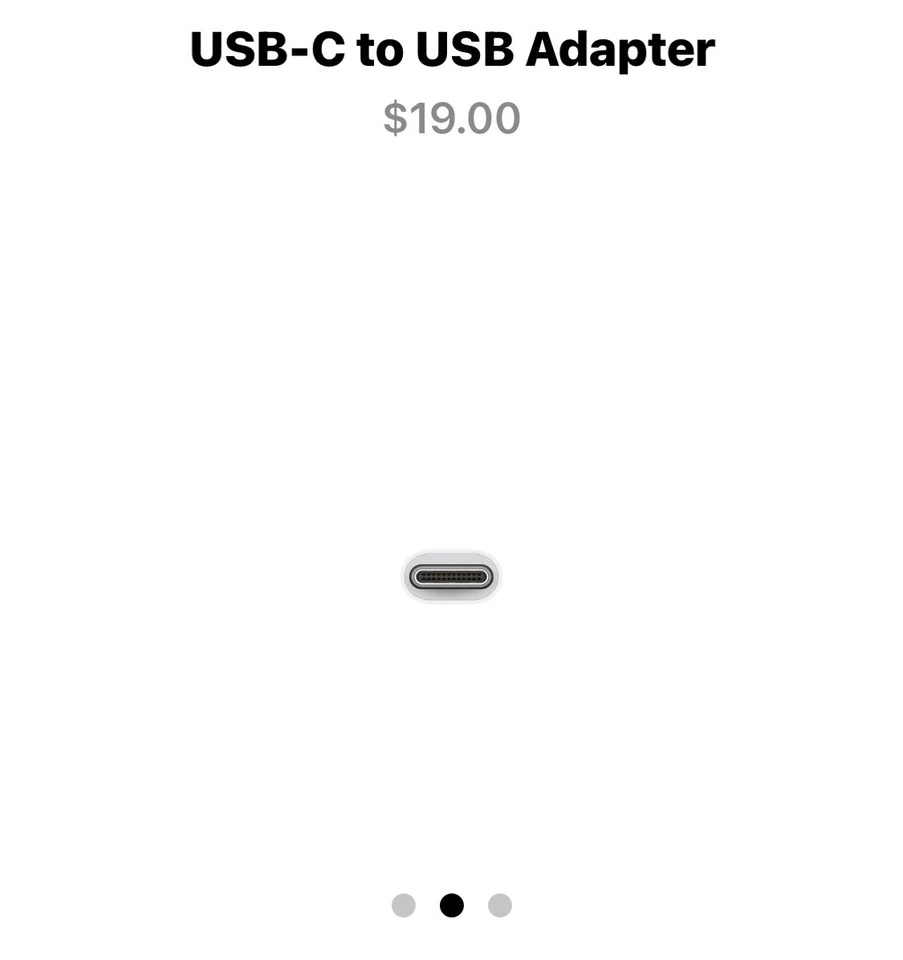 Genuine Apple MJ1M2AM/A - USB-C to USB-A Adapter - Open-Box - Image 3 of 3