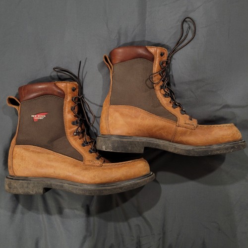 Botas Red Wing 403 para hombre 13 puntera sin usar cuero y lona EE. UU. 2005 vintage trabajo tarea - Imagen 3 de 10