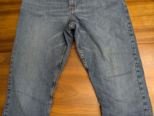 Eddie Bauer Jeans Mens 30x32 Blue Plaid Flannel Lined Straight Fit Stretch Denim - Bild 7 von 17