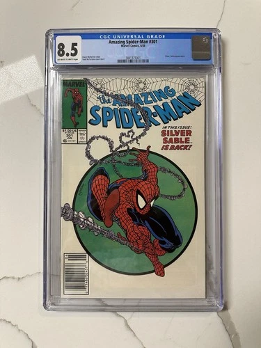 Amazing Spider-Man #301 CGC 8.5 Newsstand, Todd McFarlane Cover and Art, Venom