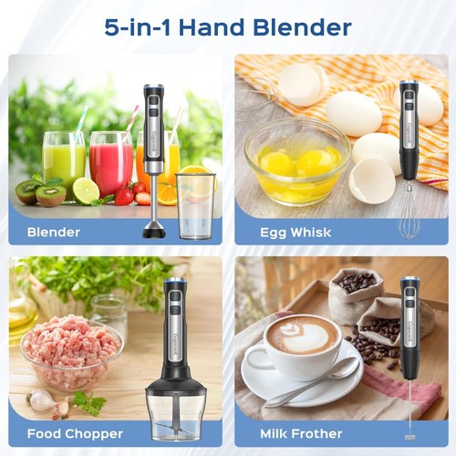 Immersion Blender 5 in 1 Hand Blender, Electric Blenders Max 1000W Heavy Duty... - Bild 4 von 6