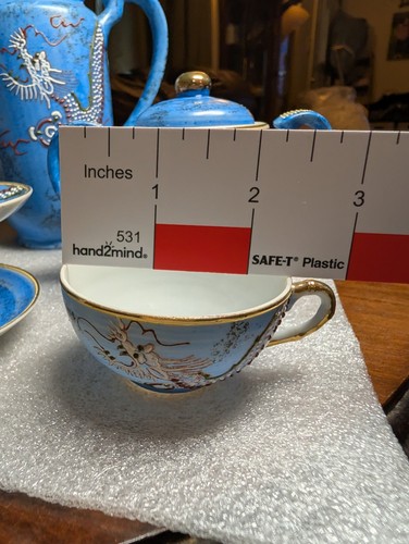 Blue Dragonware Kutani Moriage Teeservice 13-teilig Japan JB Betsons China handbemalt - Bild 19 von 24