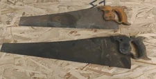 Lot of 4 Henry Disston & Sons Hand Saws - 24" and 26" Blade - R-1 Rancher - C-1