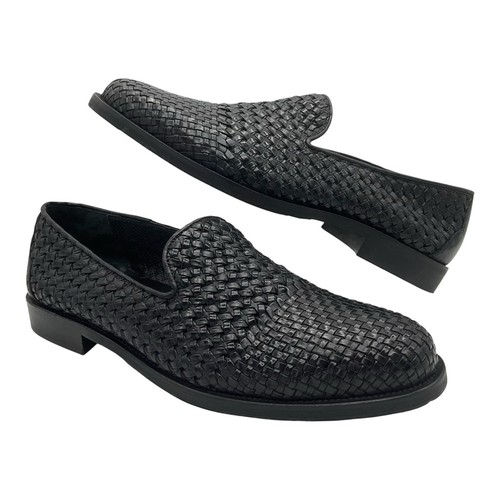 Rangoni Firenze geflochtenes Leder Halbschuh Herren US 11,5 schwarz Slipper MADE IN ITALY - Bild 3 von 15