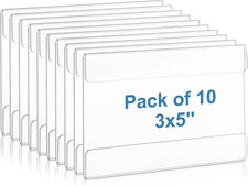 10 Pack Wall Mount Acrylic Sign Holder 3X5 Inch，With 3M Tape Adhesive for Office