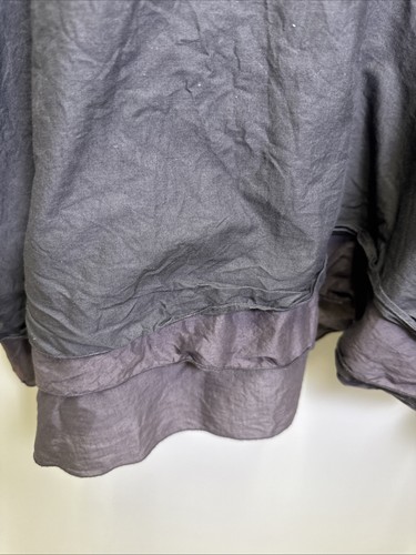 Eileen Fisher A-line Midi Skirt M/L Chocolate Brown Layered Cotton Boho Y2K - Picture 5 of 8