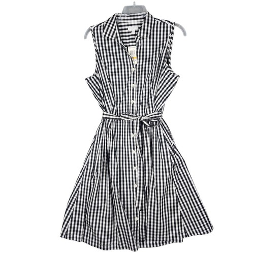 Charter Club Womens Sleeveless Shirt Dress Black White Gingham Palm Beach Sz 16W - Bild 4 von 18