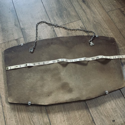 Antiker Wandspiegel abgeschrägter Rand 20er Jahre hängend Kette alt Holz Art Deco - Bild 10 von 11