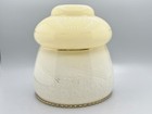 VINTAGE CREAM OPALESCENT GLASS LAMPSHADE MID CENTURY TEXTURED ART GLASS WITH GOL