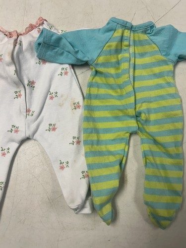 AMERICAN GIRL BITTY BABY PUPPE SET AUS ZWEI PYJAMAS SCHLÄFER STREIFEN & BLUMEN - Bild 5 von 5