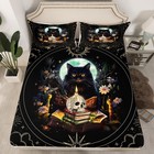 Trippy Cat Fitted Sheet Twin Size,Sun and Moon Kids Bedding Set Gothic Sugar ...
