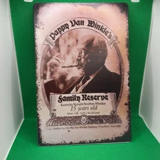 Pappy Van Winkle Bourbon Whiskey-Metal Bar Sign