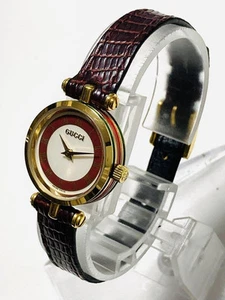 Montre pour femme GUCCI véritable ceinture Sherry Line en acier inoxydable du Japon y6608