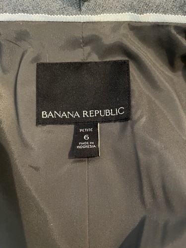 BANANA REPUBLIC Grey Fur Tailored Jacket Size 6 Petite - Picture 7 of 11