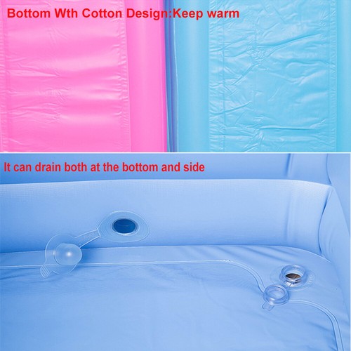 Adult Foldable Portable Bathtub PVC Inflatable Bath Tub Blow Up Bath Shower Tub - Picture 3 of 42