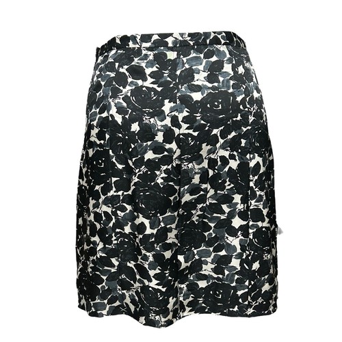 Falda J.Crew Estampado Floral Negra Blanca Hasta la Rodilla Carrera Informal Talla 4 - Imagen 3 de 6