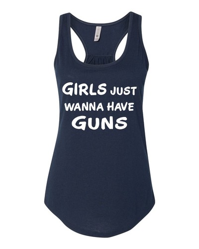 Girls Just Wanta Have Guns Next Level 6338 Gathered Racer Back Ladies Tank 1217 - Imagen 54 de 56