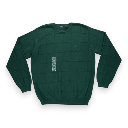 NWOT Vintage Izod Heavy Cable Knit Sweater Mens XL Green Cotton Christmas - Picture 1 of 5