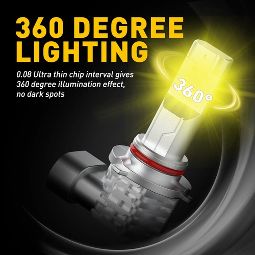 AUXITO Car 9145 9140 H10 LED Fog Driving Light Bulbs Yellow Super Bright EOA - Picture 8 of 10