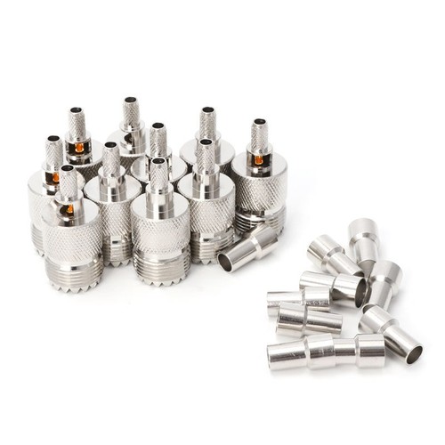 10 Sets UHF Female Jack SO239 Crimp RF Connector Coaxial Adapter For RG58 RG142 - Zdjęcie 7 z 8