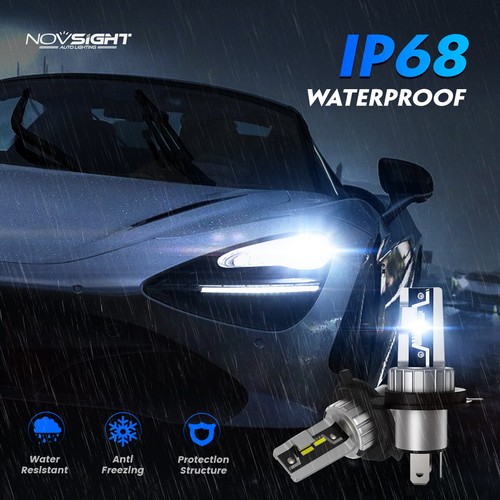 NOVSIGHT Pair H4 Headlight Globe Light LED 6500K High Low Beam Bulbs Kits Xenon - Picture 9 of 14