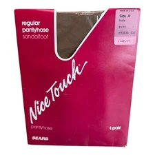 Vintage Sears Nice Touch Regular Pantyhose Sandalfoot Nude Size A