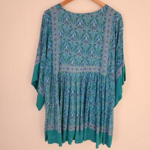 Spell & The Gypsy ~ Jewel Tunic Mini Dress Turquoise Blue Smock Quartz XL FLAWS - Picture 18 of 22
