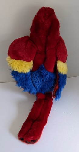 Folkmanis Scarlet Macaw Hand Puppet Large 16" Full Body + 12" Tail Plush - Picture 5 of 8