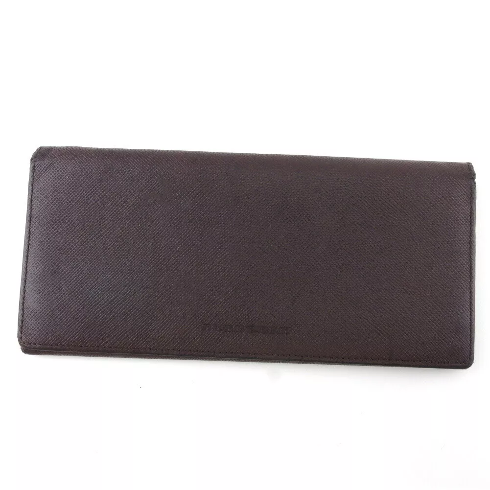 Burberry Long Wallet Logo Leather Authentic USED B1176