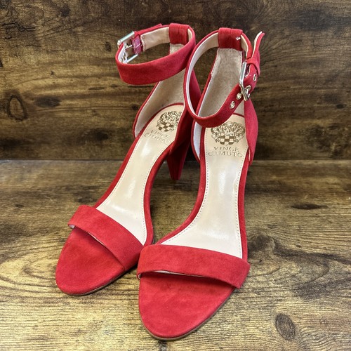Vince Camuto Suede Heeled Sandals Ladies Red Size UK 4 #REF135 - Picture 3 of 9