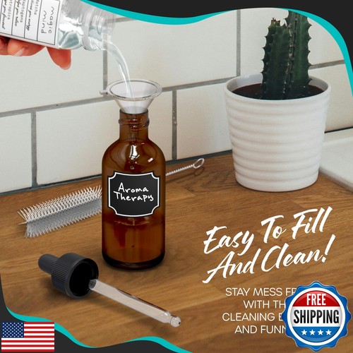 Nevlers Amber Glass Dropper Bottles 4 Oz 48 Pack | Tincture Bottles with Drop - Picture 5 of 5