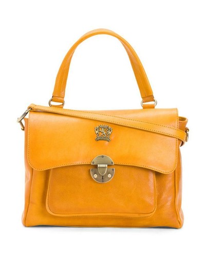 Neu Pratesi Leder Schultertasche Cabrio Schultertasche gelb Made in Italy - Bild 4 von 4