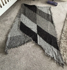 Black & Greys Check Shawl Scarf 210cm x 65cm