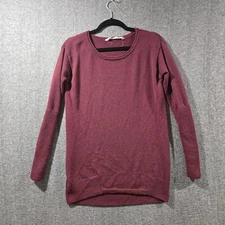 Athleta Nopa 100% Merino Extra Fine Wool Pullover Sweater Size XS Burgundy