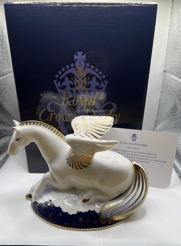 Royal Crown Derby Goviers Pegasus Gold Stopper Limited Edition mit Box & Zertifikat