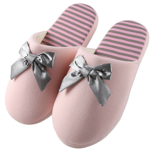 Zapatillas de algodón para mujer Aerusi con moño espuma viscoelástica antideslizantes para casa interior - Imagen 18 de 21