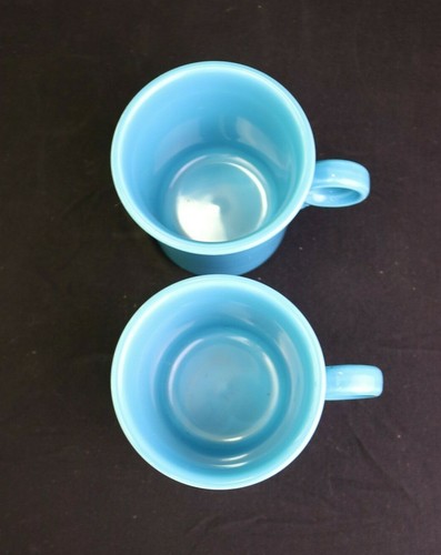 Fiesta Fiestaware Cup 2 Mugs Ring Handle By Homer Laughlin Peacock Blue  - Picture 2 of 6