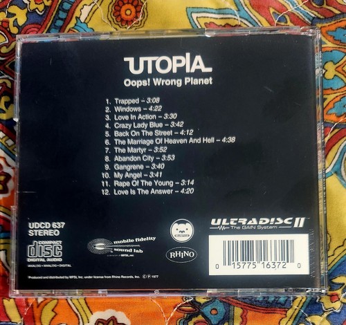 Utopia - Oops Wrong Planet  CD MFSL ULTRADISC II 24KT GOLD LTD ED. Todd Rundgren - Picture 2 of 6