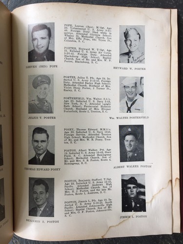 OUR PATRIOTS OF AMERICA WORLD WAR II, SOUTH CAROLINA WWII HISTORY BOOK, VINTAGE - Picture 5 of 7